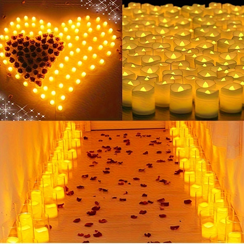 24/50/100 Pack świec LED bezpłomieniowych – migoczące tealighty na baterie, bezdymne i romantyczne na wesela i zaręczyny