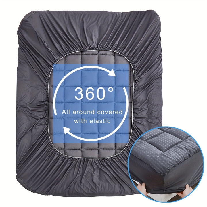 Ultimate Cooling Mattress Pad – Premium Quilted Pillow Top, Luksusowo Puszysty i Ultra-Przewiewny z Bezpieczną Pokrywą na Materac o Głębokości 14-18 Cal – Zwiększony Komfort Snu, 1szt |