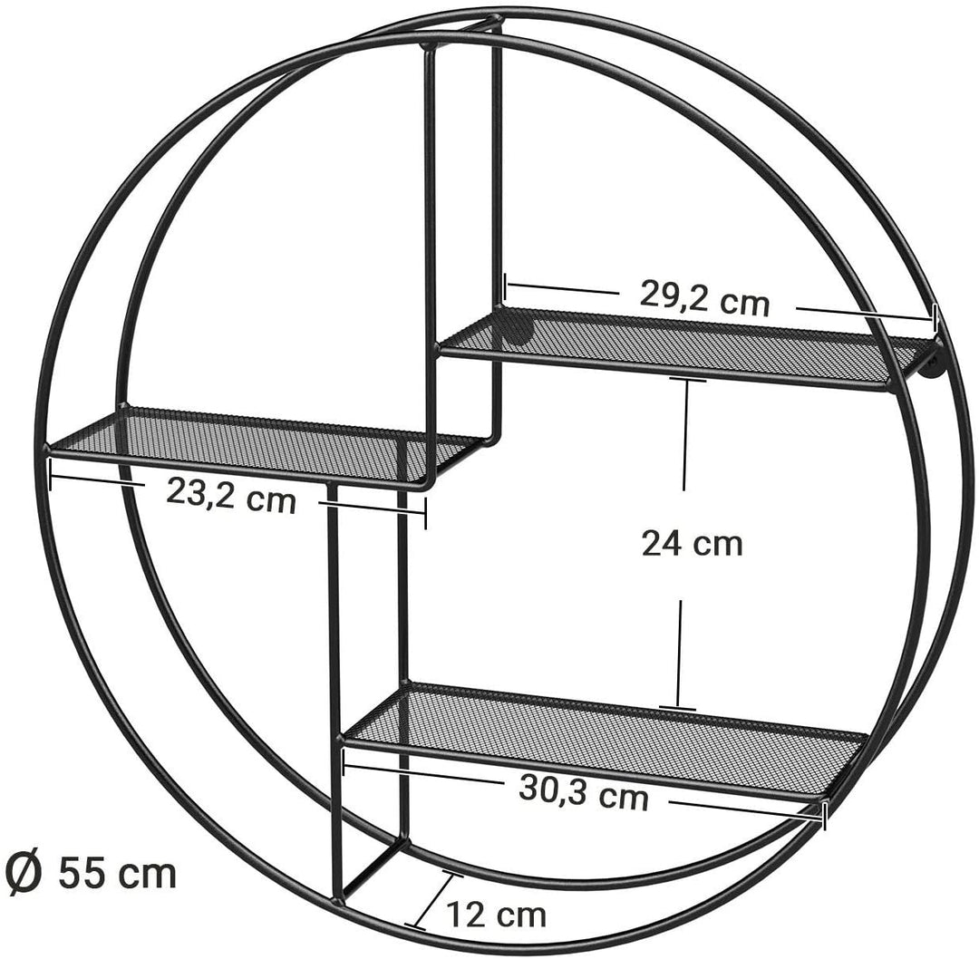 Wisząca Okrągła Metalowa Półka