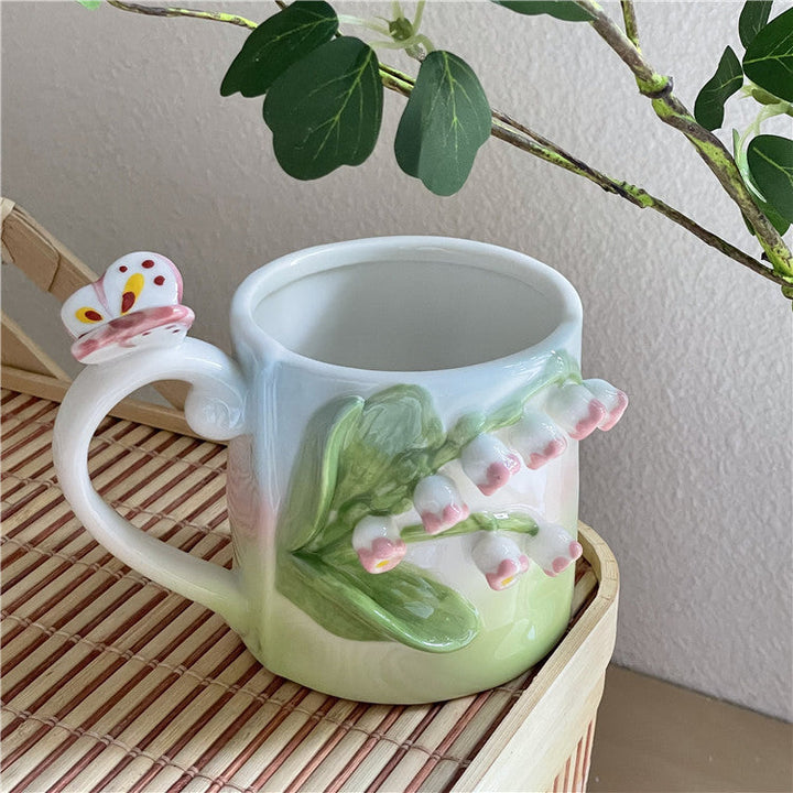 3D Kwiatowy Kubek Ręcznie Malowany