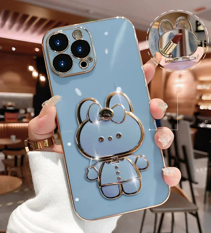 Etui na iPhone w stylu koreańskim z 3D króliczkiem