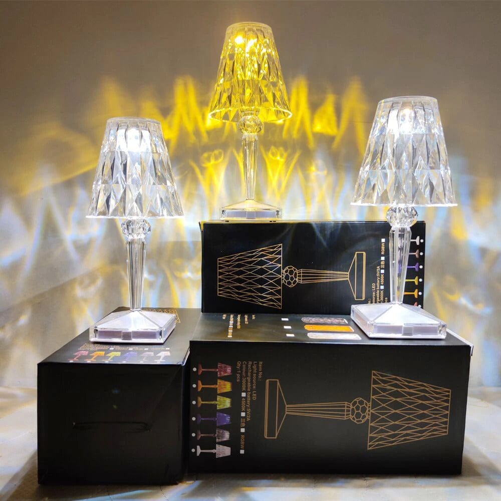 CrystaLamp - Lampa Stołowa LED z Kryształu Diamentowego