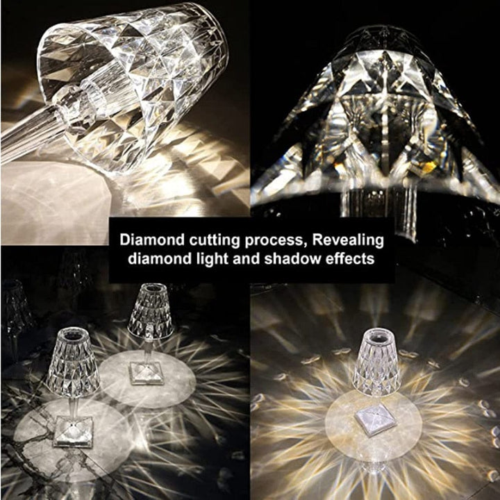 CrystaLamp - Lampa Stołowa LED z Kryształu Diamentowego