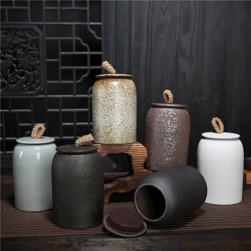 Słoik na ciastka i cukier w stylu vintage | Szczelny ceramiczny garnek Gong Fu
