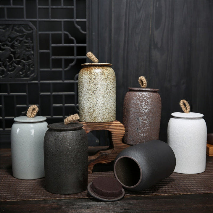Słoik na ciastka i cukier w stylu vintage | Szczelny ceramiczny garnek Gong Fu
