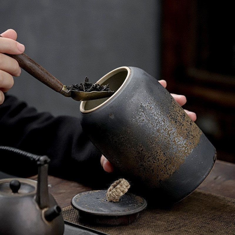 Słoik na ciastka i cukier w stylu vintage | Szczelny ceramiczny garnek Gong Fu