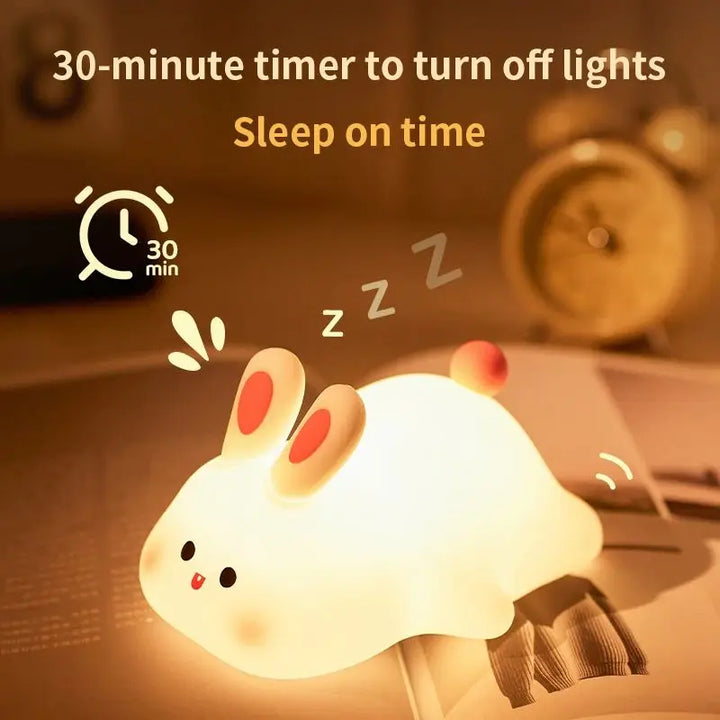 Pluszowa Nocna Lampka dla Dzieci | Miękka Lampka LED z Timerem i Wzorem Zwierząt