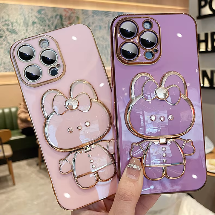 Etui na iPhone w stylu koreańskim z 3D króliczkiem