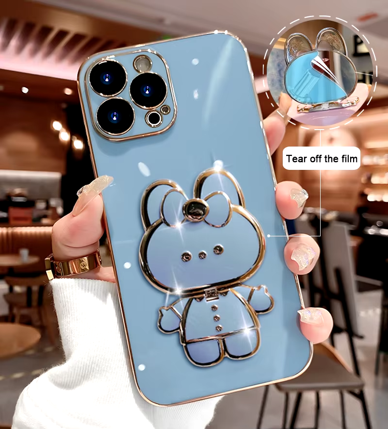 Etui na iPhone w stylu koreańskim z 3D króliczkiem