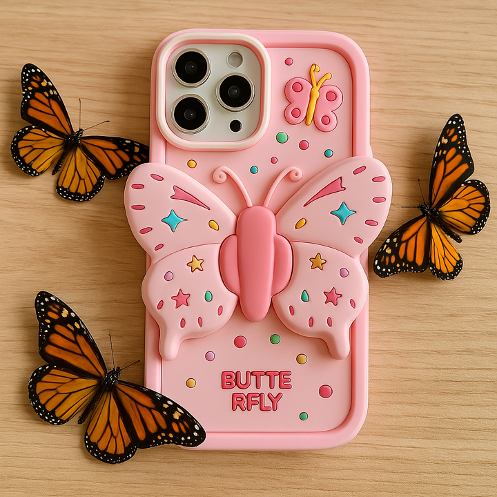 Urocza 3D Złożona Obudowa Motyla Ochronna do iPhone&