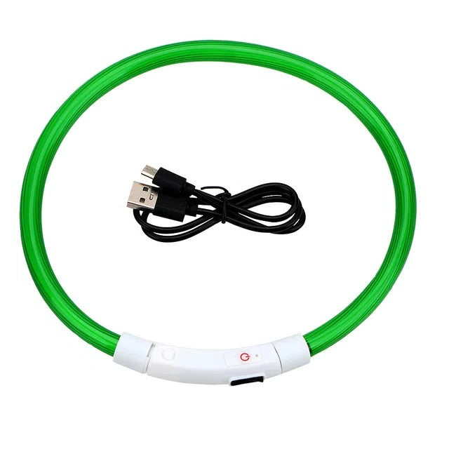 Świecąca obroża dla psa, USB ładowana obroża LED