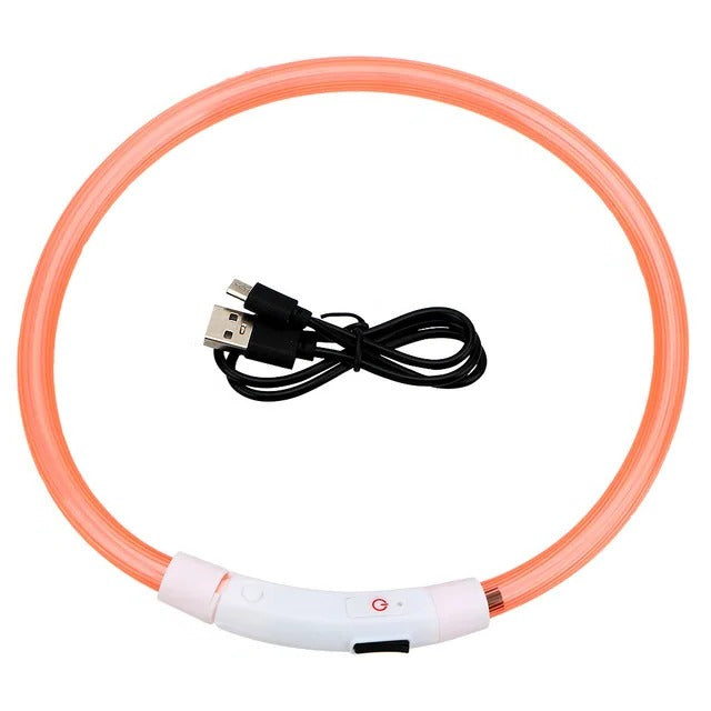 Świecąca obroża dla psa, USB ładowana obroża LED