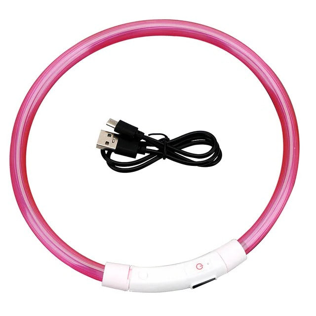 Świecąca obroża dla psa, USB ładowana obroża LED