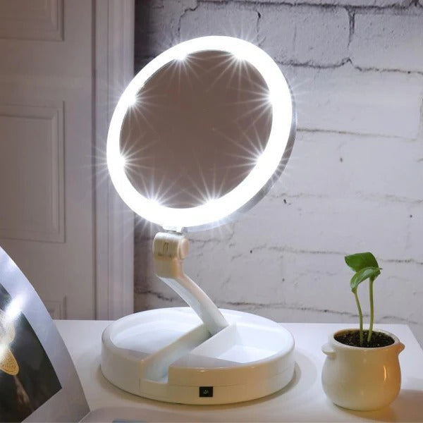 Lustro toaletowe LED składane