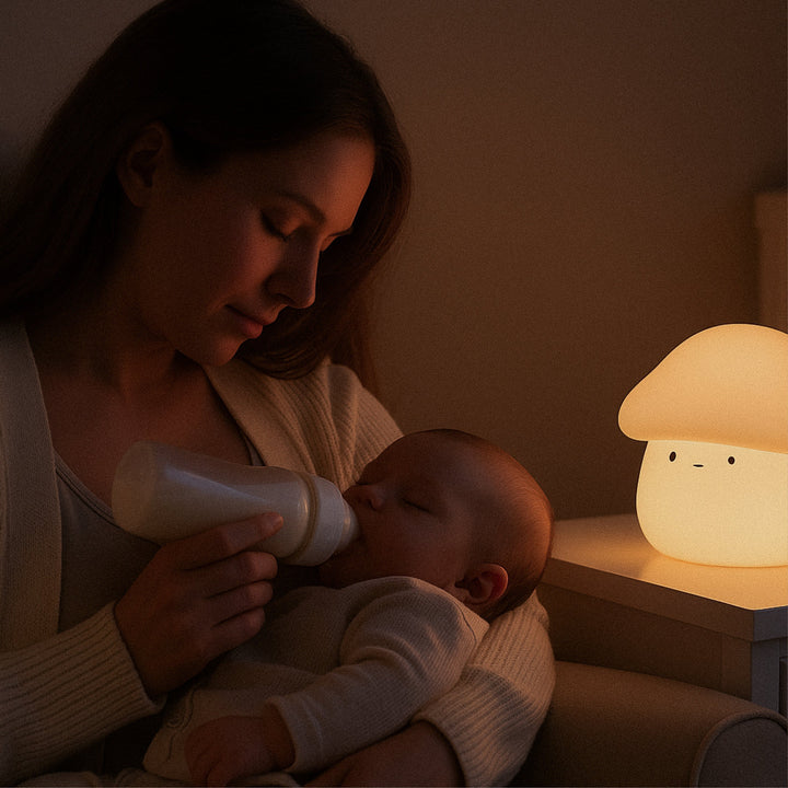 Lampka nocna Paddie Mushroom – miękka silikonowa lampa dla dzieci