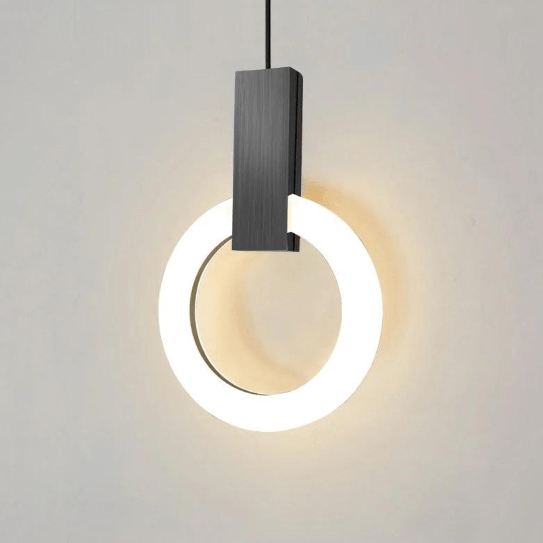 Nordyjska Lampa Wisząca LED z Drewna, Okrągła