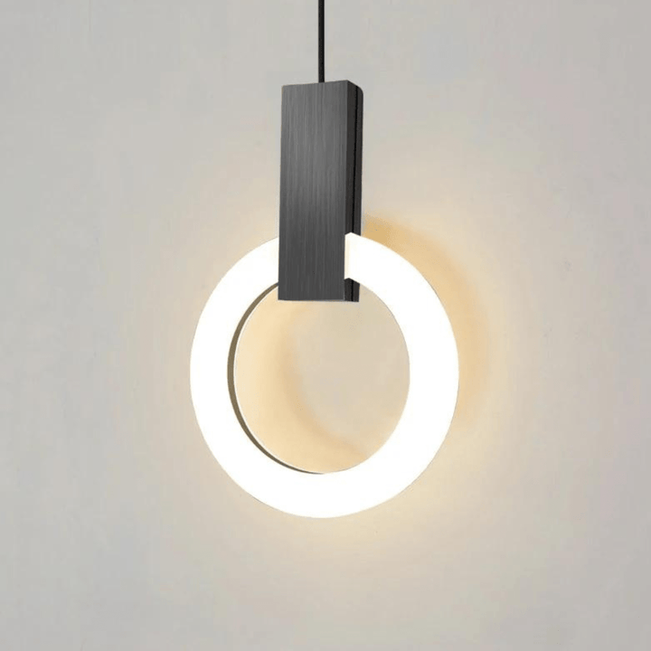 Nordyjska Lampa Wisząca LED z Drewna, Okrągła