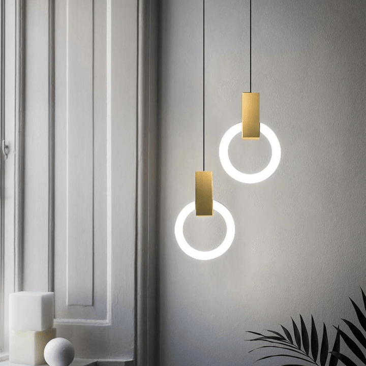 Nordyjska Lampa Wisząca LED z Drewna, Okrągła