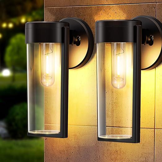 Lampy Ścienne Solarne Lampy Ogrodowe Zasilane Energą Słoneczną, Automatyczne Włączanie/Wyłączanie Wodoodporne Lampy Słoneczne na Zewnątrz Lampy Dekoracyjne Montowane na Ścianie dla Płotu, Patio, Ogrodu, Weryandy