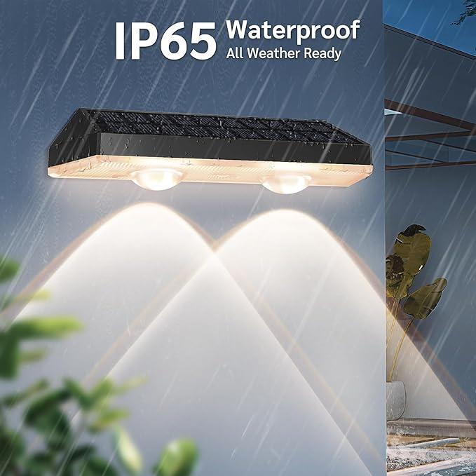 Zewnętrzne lampy solarne ogrodowe ciepłe białe i zmieniające kolor RGB, LED lampy solarne do oświetlenia ścian, balustrad, tarasów, schodów, ogrodów i podwórek