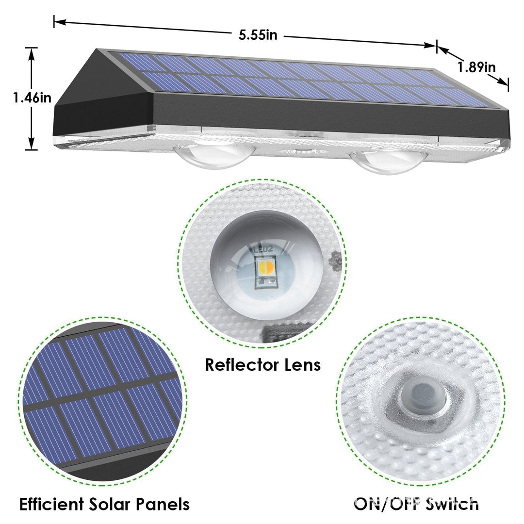 Zewnętrzne lampy solarne ogrodowe ciepłe białe i zmieniające kolor RGB, LED lampy solarne do oświetlenia ścian, balustrad, tarasów, schodów, ogrodów i podwórek