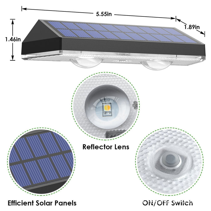 Zewnętrzne lampy solarne ogrodowe ciepłe białe i zmieniające kolor RGB, LED lampy solarne do oświetlenia ścian, balustrad, tarasów, schodów, ogrodów i podwórek