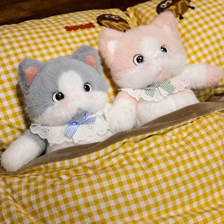 Rodzina Pluszowych Kotków Kawaii z Obrożą