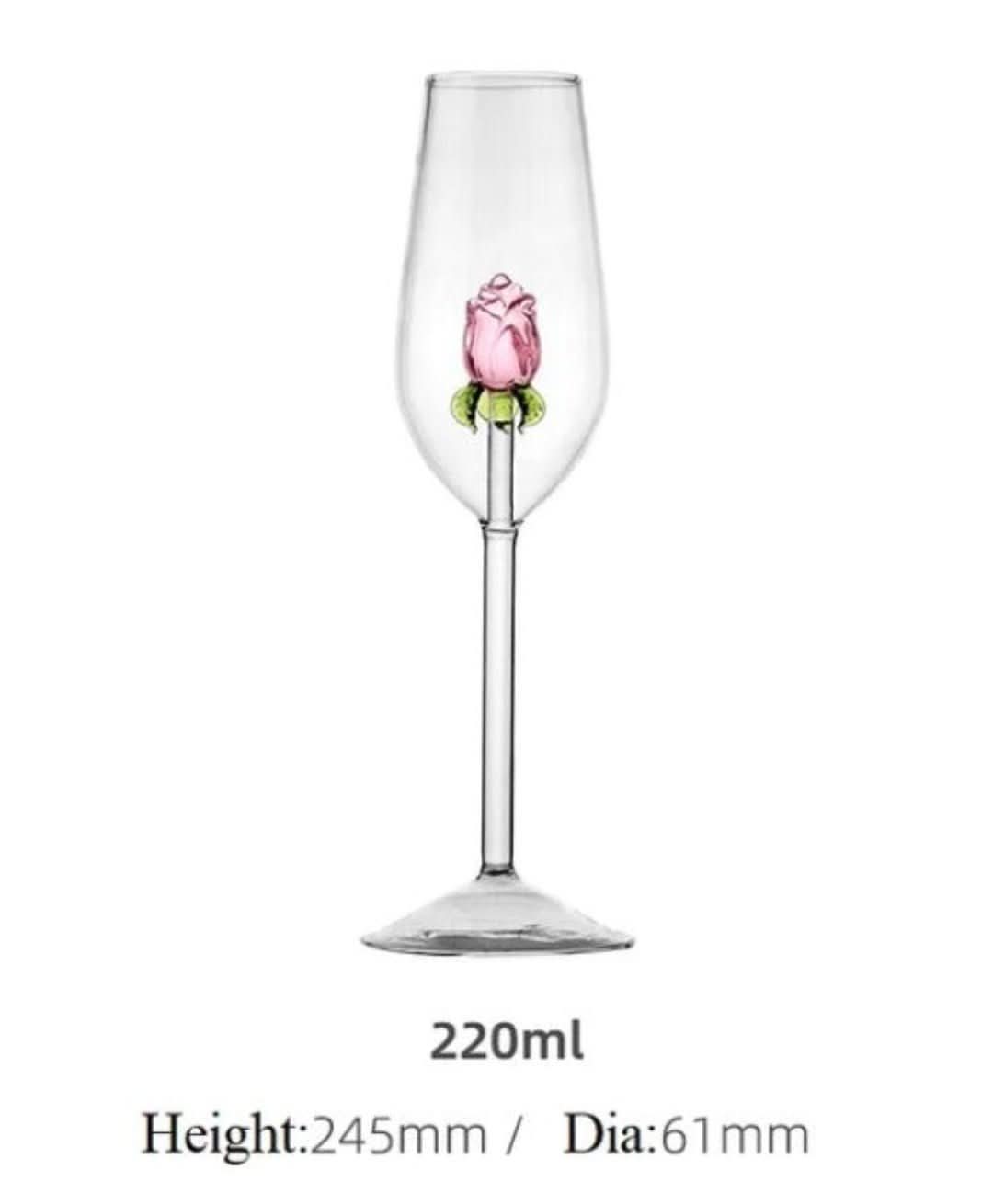La Vie En Rose | Kieliszek do Szampana - Ręcznie Wykonany