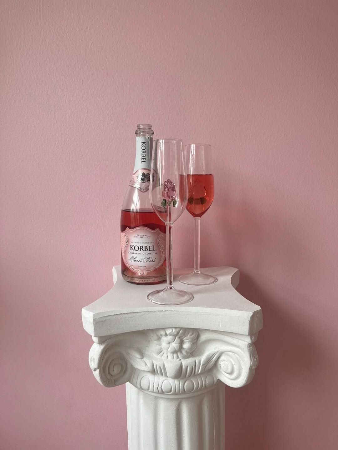 La Vie En Rose | Kieliszek do Szampana - Ręcznie Wykonany