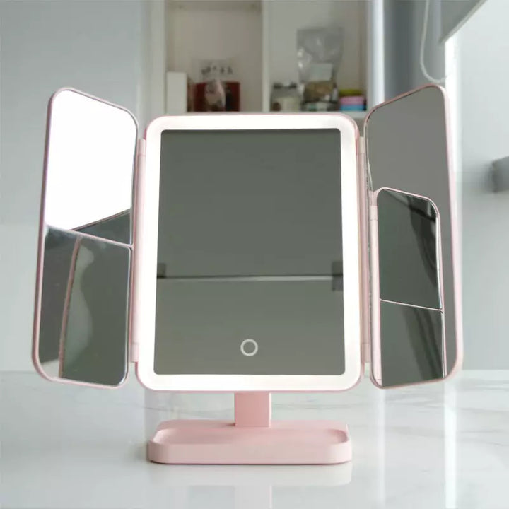 Lustro do makijażu LED z 3 trybami świetlnymi i powiększeniem