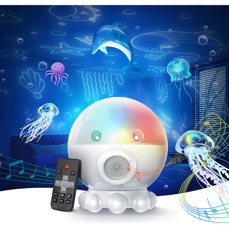 LED Nocna Lampa z Projekcją Oceanu i Gwiaździstego Nieba + Funkcja Muzyczna - DreamAura