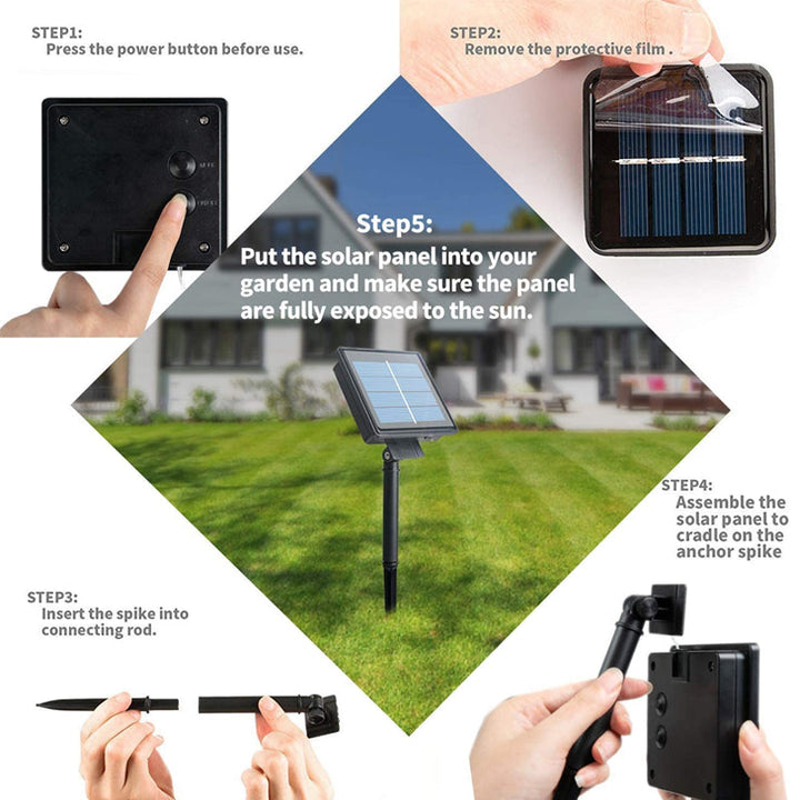 Lampki solarne na zewnątrz | Wodoodporne lampy ogrodowe solarne