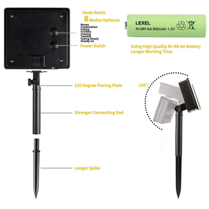 Lampki solarne na zewnątrz | Wodoodporne lampy ogrodowe solarne
