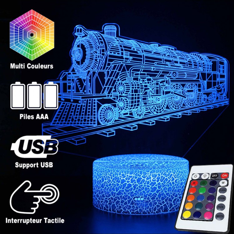 Lampa 3D Lokomotywa Vintage