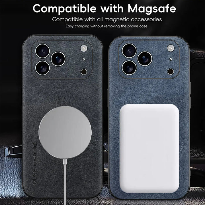 LUXEGUARD – Premium Etui Skórzane z MagSafe do iPhone&