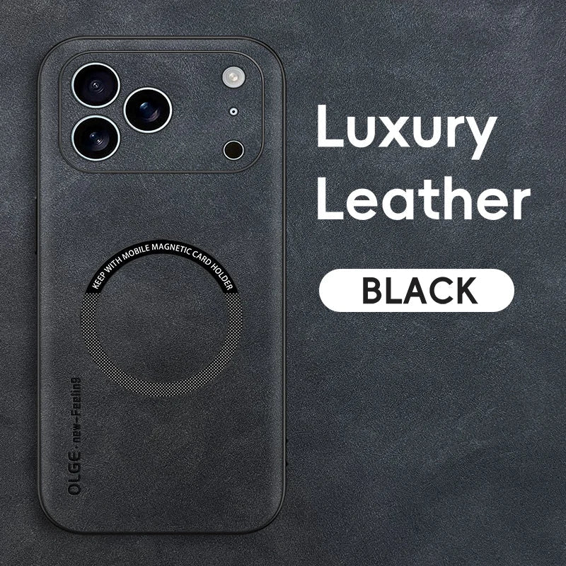 LUXEGUARD – Premium Etui Skórzane z MagSafe do iPhone&