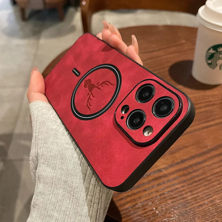 Skórzany Magnesowy Etui Ochronne na Telefon