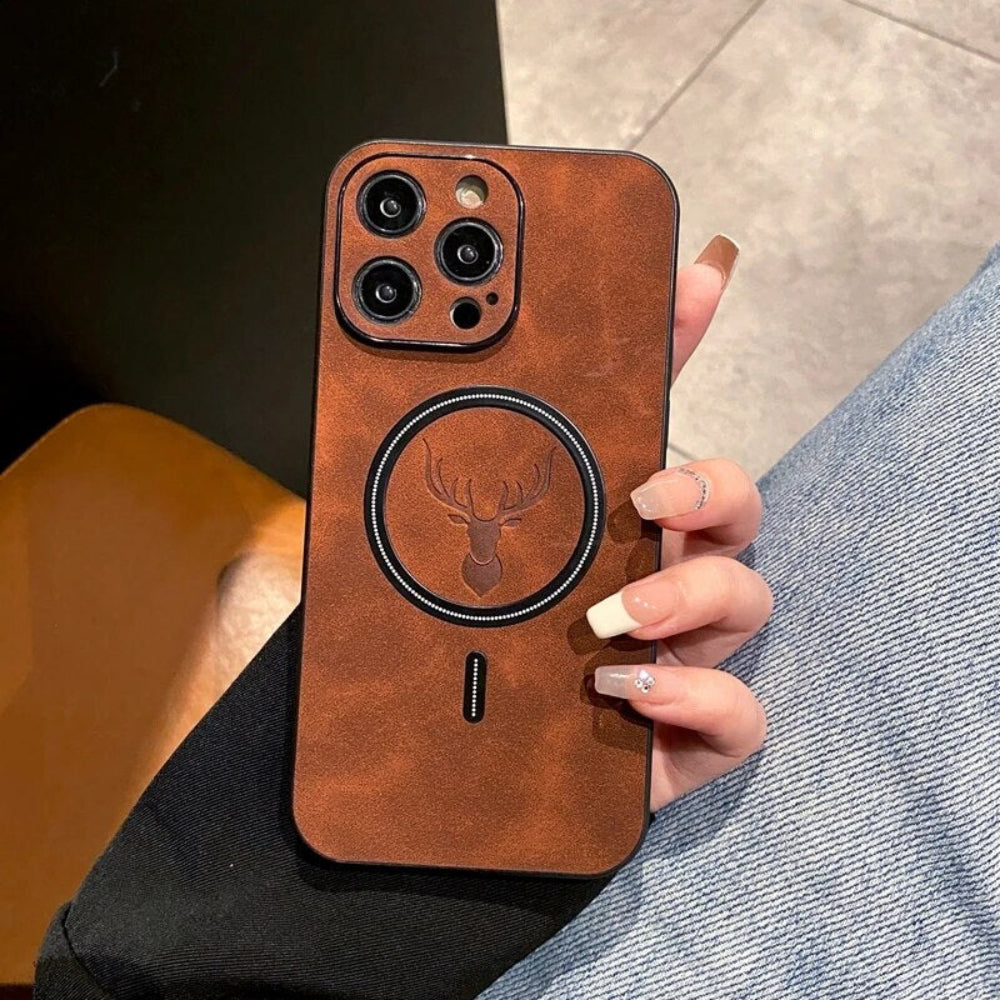 Skórzany Magnesowy Etui Ochronne na Telefon