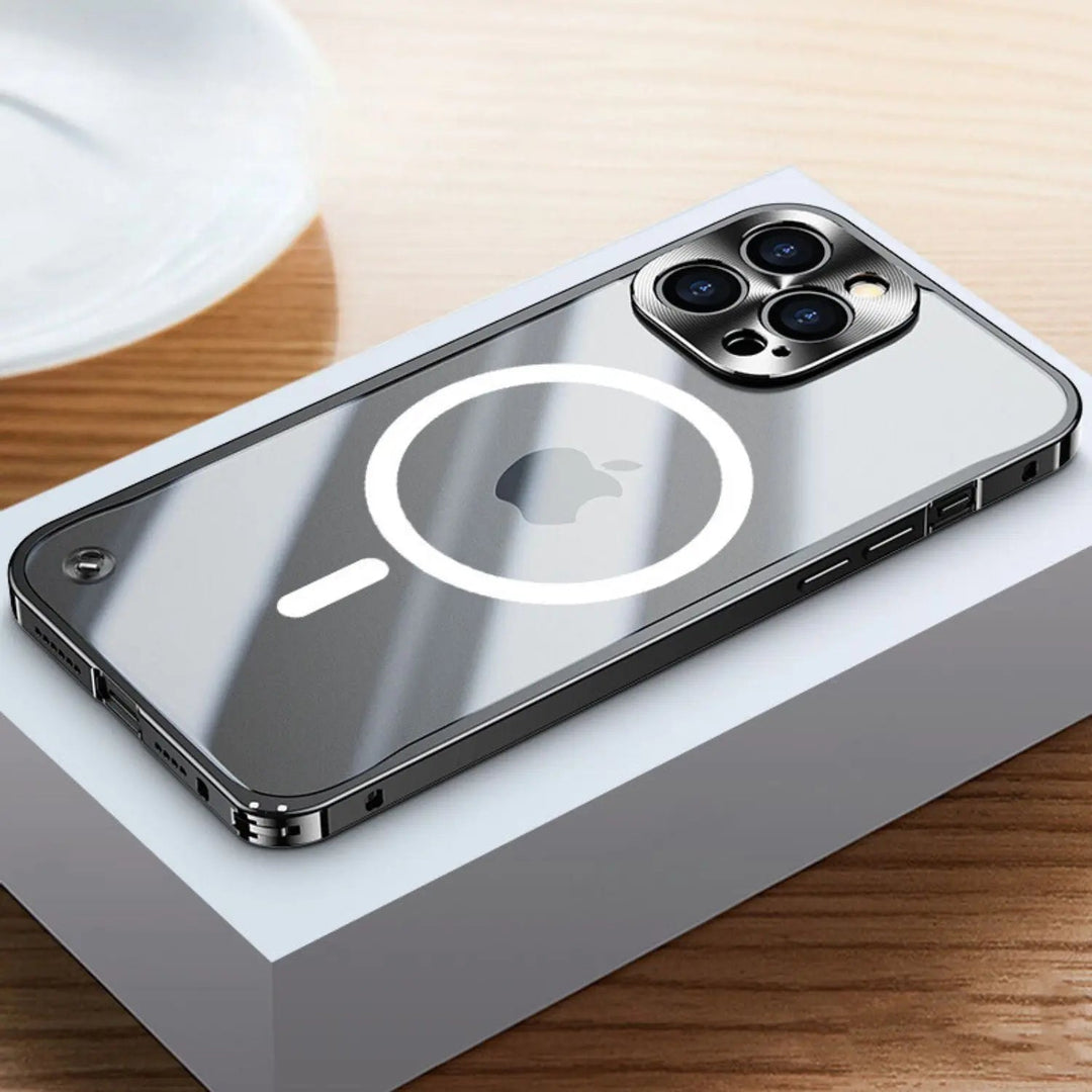 Metalowa luksusowa etui MagSafe dla iPhone Pro Max - Smukły i stylowy design z maksymalną ochroną