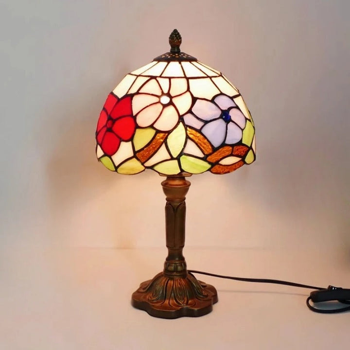 Lampa Stołowa LED Barokowa Retro E27 - Wintage Szkło Tiffany