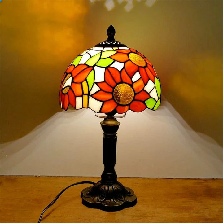 Lampa Stołowa LED Barokowa Retro E27 - Wintage Szkło Tiffany