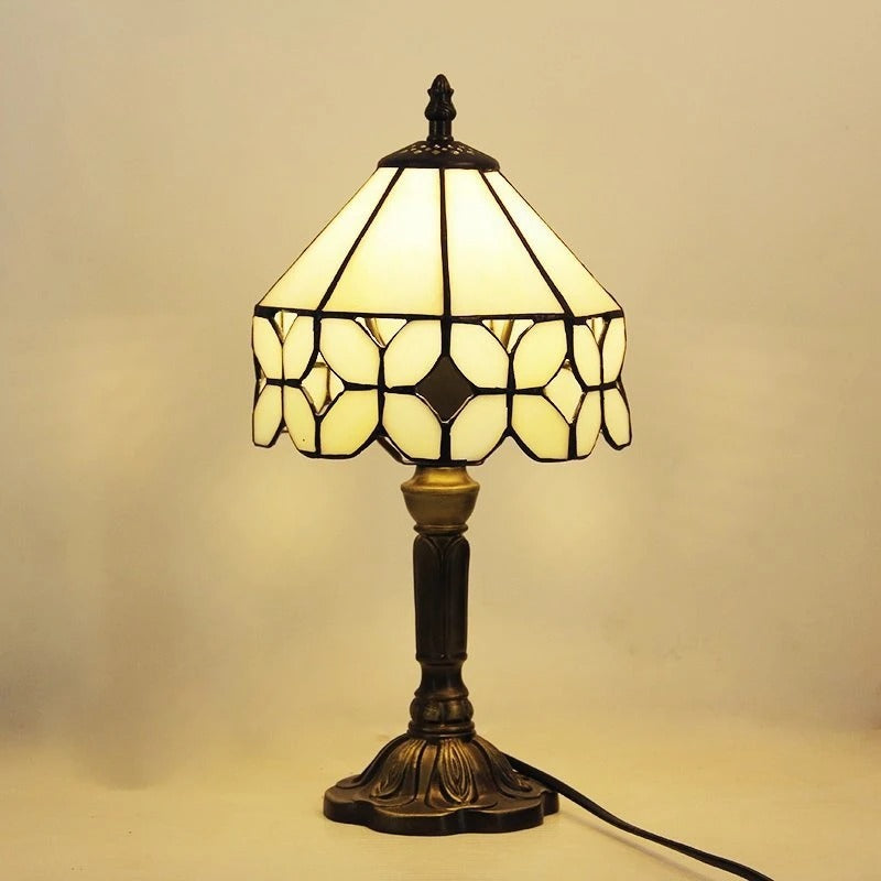 Lampa Stołowa LED Barokowa Retro E27 - Wintage Szkło Tiffany