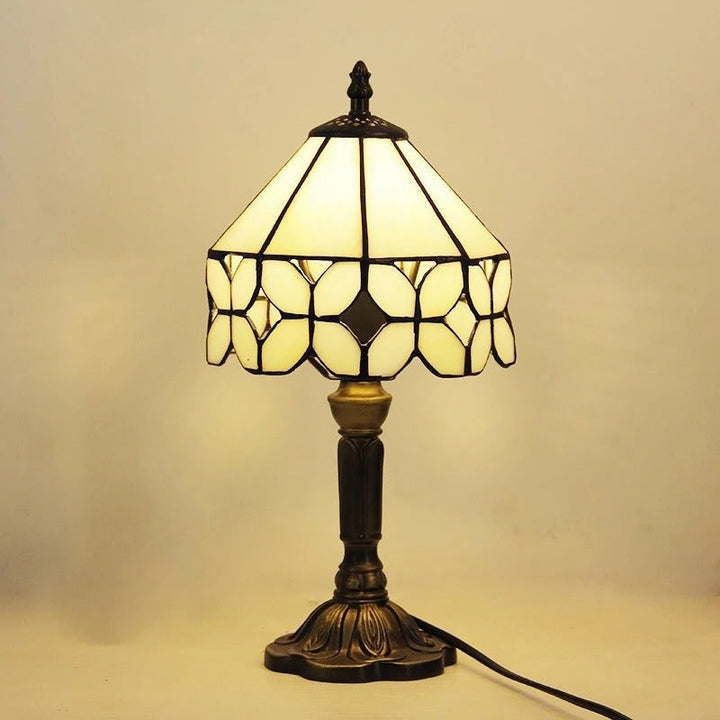 Lampa Stołowa LED Barokowa Retro E27 - Wintage Szkło Tiffany