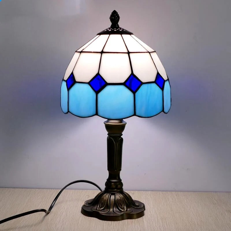 Lampa Stołowa LED Barokowa Retro E27 - Wintage Szkło Tiffany