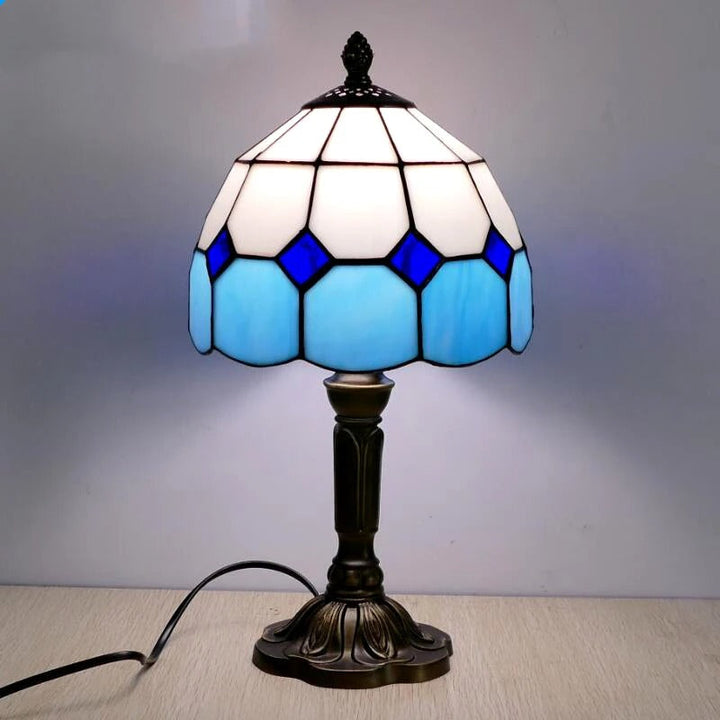 Lampa Stołowa LED Barokowa Retro E27 - Wintage Szkło Tiffany