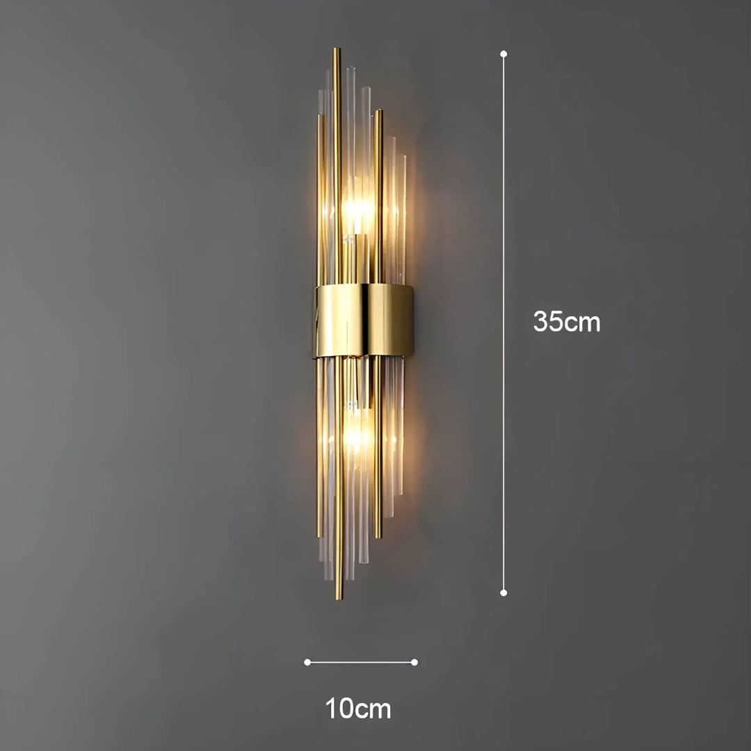 Lampa ścienna z kryształową dekoracją
