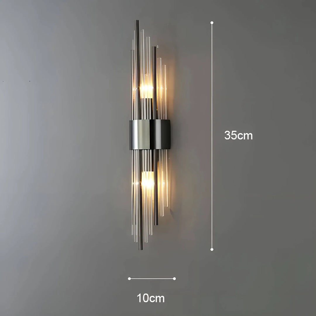 Lampa ścienna z kryształową dekoracją