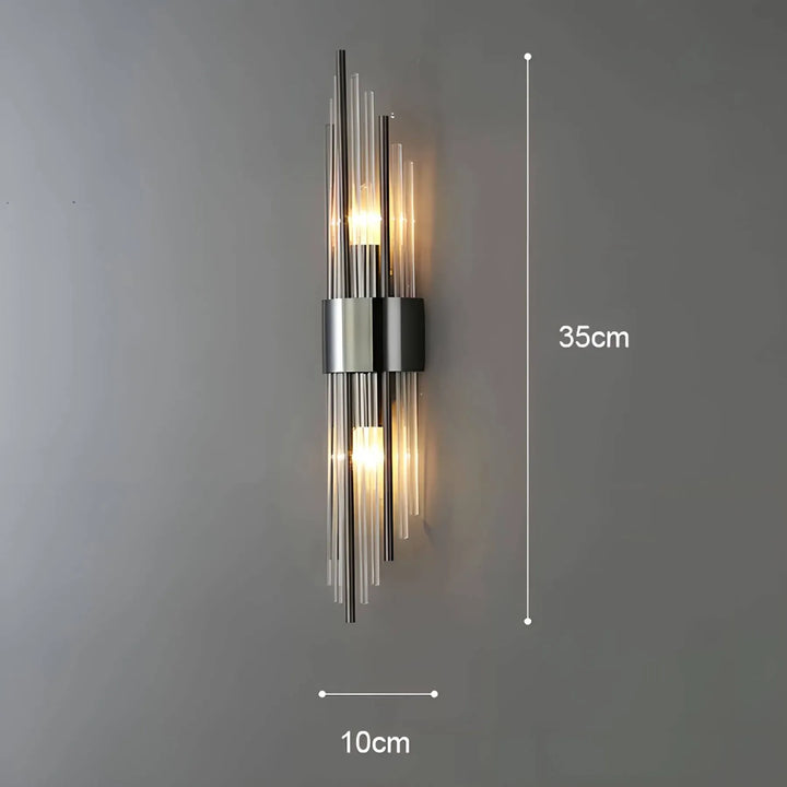 Lampa ścienna z kryształową dekoracją
