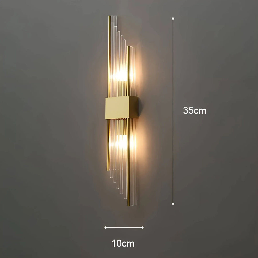 Lampa ścienna z kryształową dekoracją