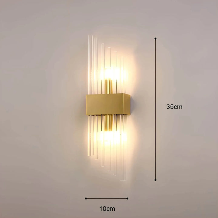 Lampa ścienna z kryształową dekoracją